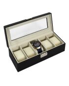 Boîte pour 5 montres  noire - 29x8x12 cm