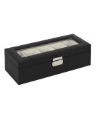 Boîte pour 5 montres  noire - 29x8x12 cm