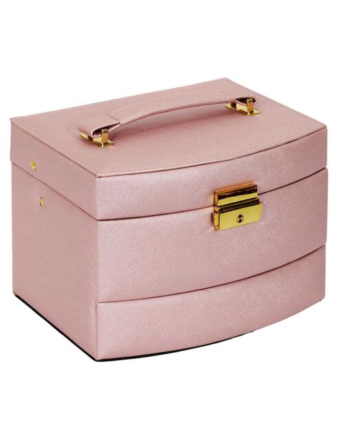 Joyero con espejo aleatorio de 3 niveles, 18 x 11,5 x 14,5 cm