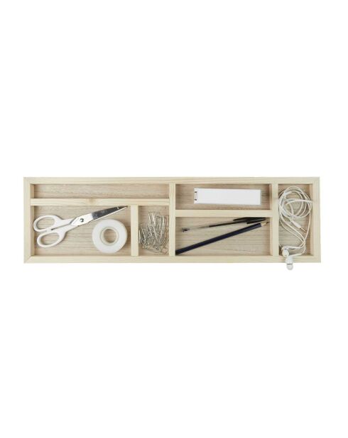 Plateau organisateur de bureau  marron - 52x6x15 cm