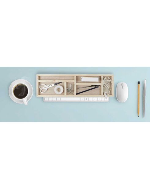 Plateau organisateur de bureau  marron - 52x6x15 cm