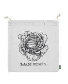 Sac de conservation salade en coton beige/noir - 35x35x1 cm