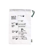 Sac à vrac gradué réutilisable blanc - 19.5x32.2x1 cm