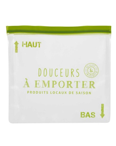 2 groene herbruikbare opbergzakken - 27x28x5 cm