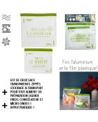 2 sacchetti riutilizzabili verdi - 27x28x5 cm