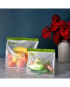 2 sacchetti riutilizzabili verdi - 27x28x5 cm