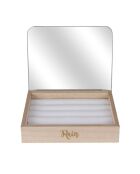 Porte-bagues miroir  beige - 16x14x4.5 cm