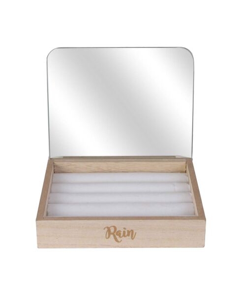Porte-bagues miroir  beige - 16x14x4.5 cm