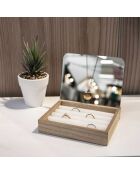 Porte-bagues miroir  beige - 16x14x4.5 cm