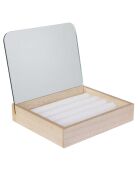 Porte-bagues miroir  beige - 16x14x4.5 cm