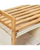 Rangement compartiments support bambou  gris - 77x38x69.5 cm