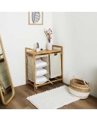 Rangement compartiments support bambou  gris - 77x38x69.5 cm