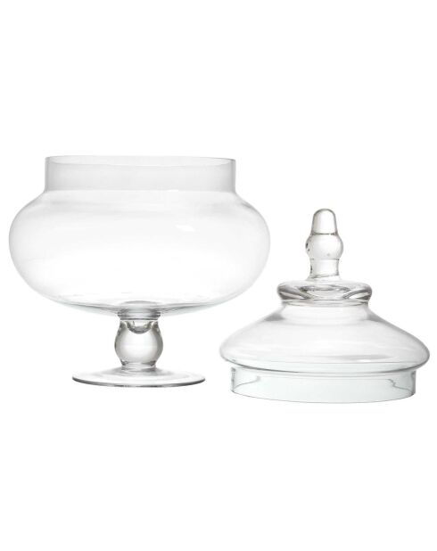 Bonbonniere sur pied   transparente - 20.5x17.5x20.5 cm