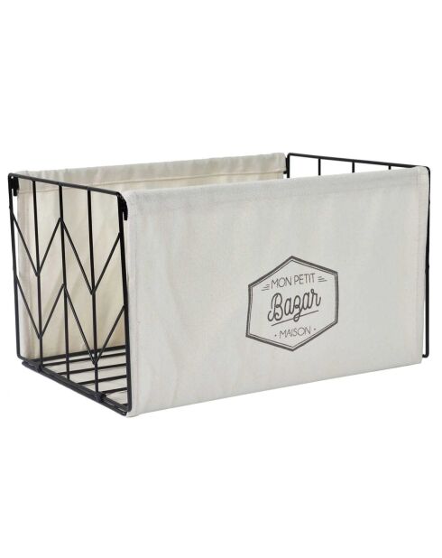 Bac de rangement pliable taille M blanc- 38x22x28 cm