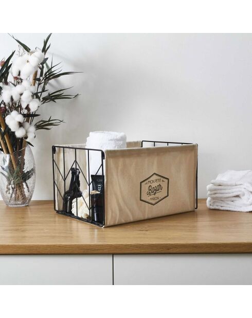 Bac de rangement pliable taille M blanc- 38x22x28 cm