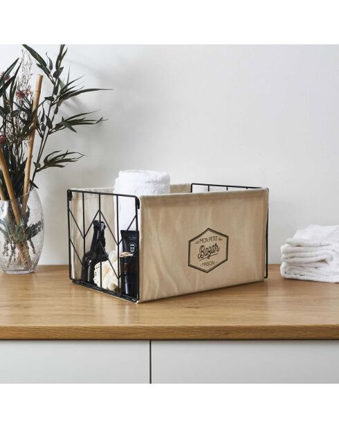 Bac de rangement pliable taille M blanc- 38x22x28 cm