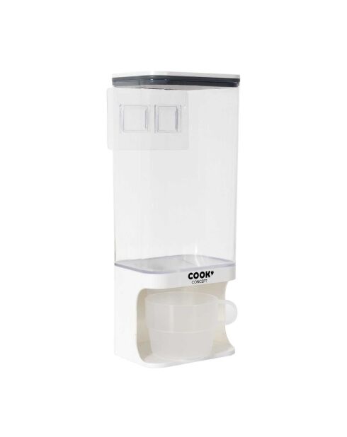 Dispensador de 1,5 l con recipiente blanco - 12,5 x 31 x 9,5 cm