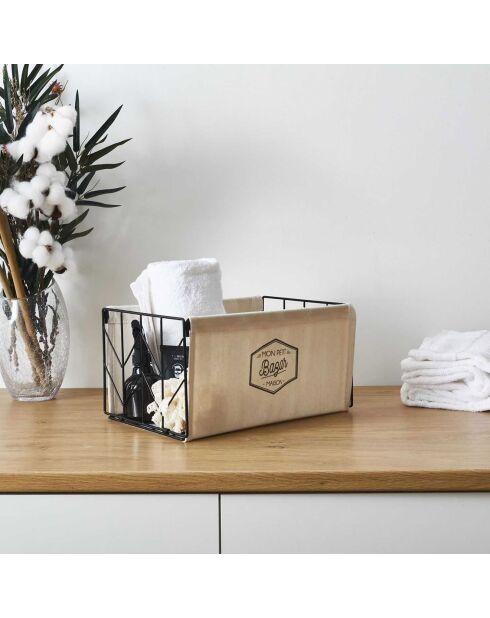 Bac de rangement pliable taille S  blanc- 35x18x23 cm