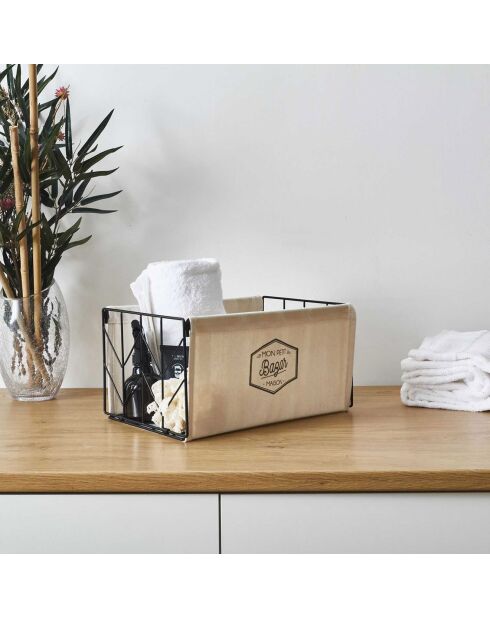 Bac de rangement pliable taille S  blanc- 35x18x23 cm