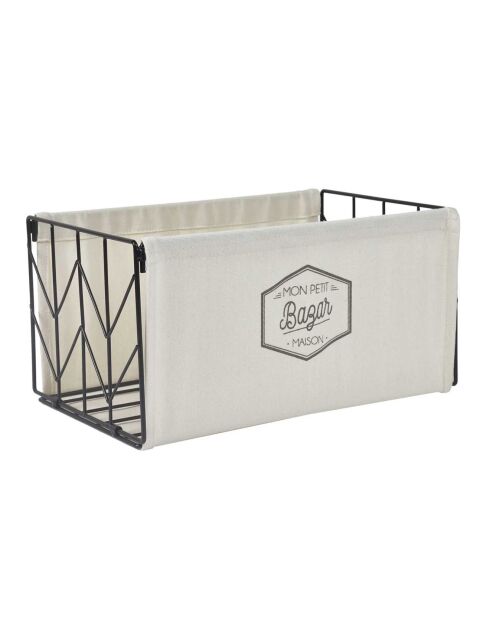 Bac de rangement pliable taille S  blanc- 35x18x23 cm