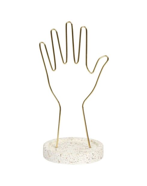 Soporte de metal para joyas de mano, soporte de terrazo - 16x28x16 cm