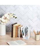 Range-livres extensible  blanc - 10x15x19 cm