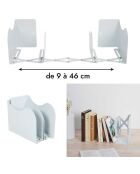 Range-livres extensible  blanc - 10x15x19 cm