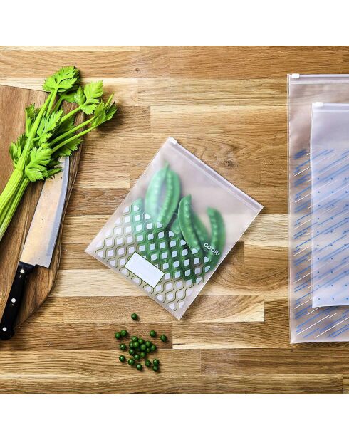 3 bolsas de congelador transparentes - 18x0x21 cm