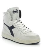 Ledersneaker Dina in Weiß/Marineblau
