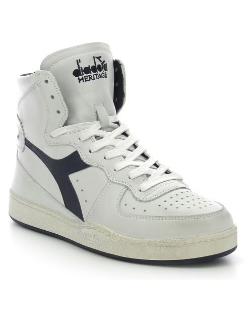 Ledersneaker Dina in Weiß/Marineblau