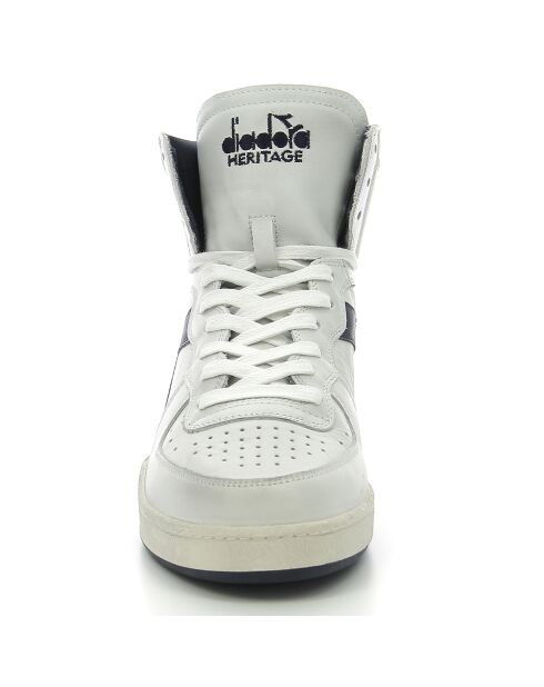 Ledersneaker Dina in Weiß/Marineblau