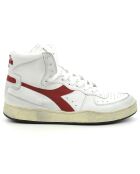 Weiß/rote Sneakers Dina aus Leder