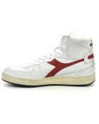 Weiß/rote Sneakers Dina aus Leder