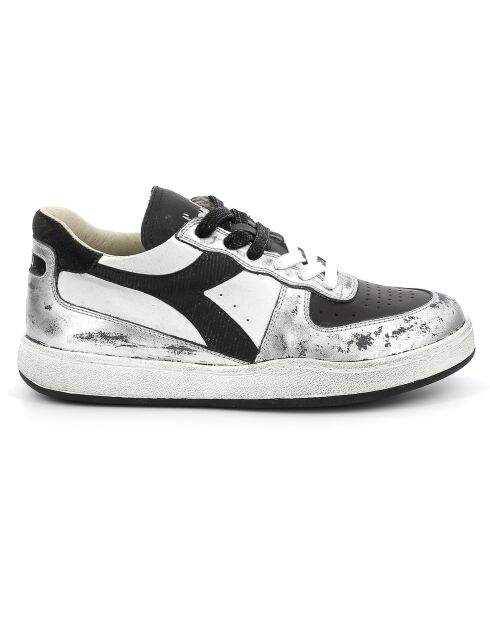 Baskets en Cuir Texas vintage blanc/noir