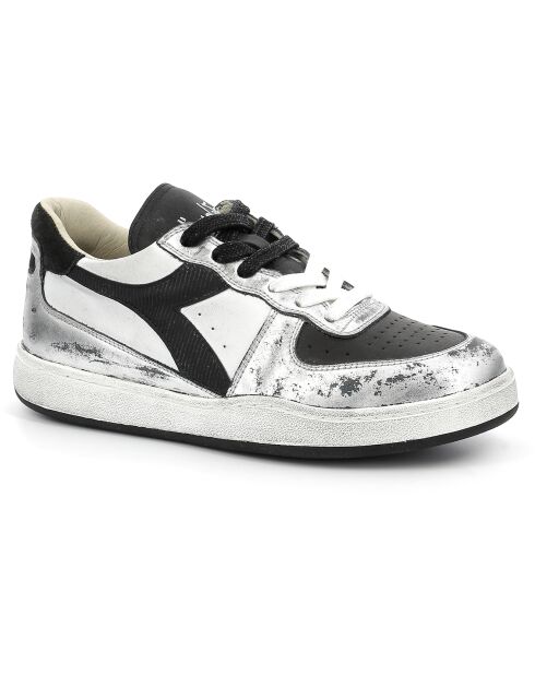 Baskets en Cuir Texas vintage blanc/noir