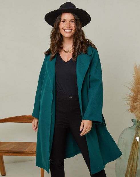 Manteau Frédérique bleu pétrole