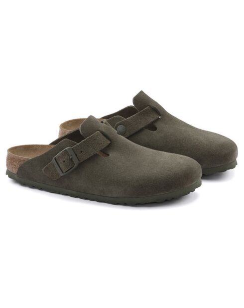 Sabots en Velours de Cuir Boston verts