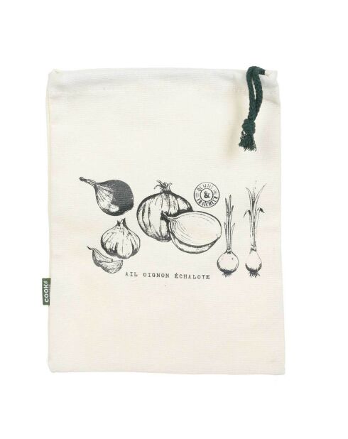 Sac de conservation réutilisable ivoire/noir - 21x26.5 cm