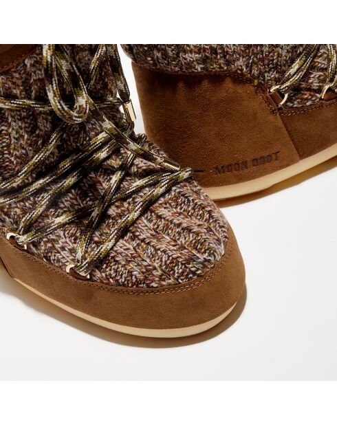 Après-ski en Maille & Velours de Cuir fourrés Icon multicolores