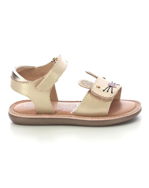 Sandales en Cuir Cloonie dorées