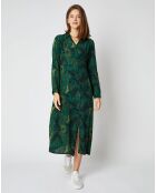 Robe chemise mi-longue Mantry à motifs verte