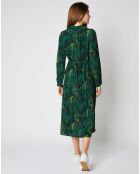 Robe chemise mi-longue Mantry à motifs verte