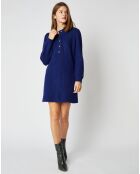 Robe pull en Maille mélangée Vicky bleu marine