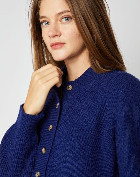 Robe pull en Maille mélangée Vicky bleu marine