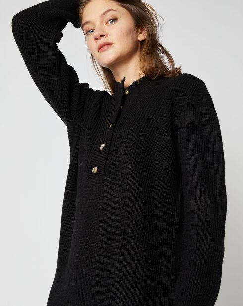 Robe pull en Maille mélangée Vicky noire