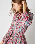 Robe chemise courte Thelma à motifs rose/multicolore