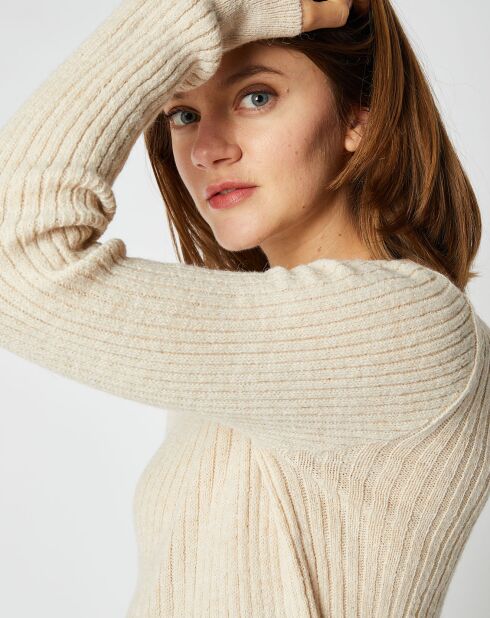 Pull Emma en Maille mélangée beige