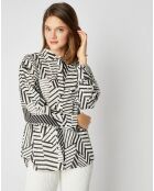 Chemise en Coton Frédérique zenya à motifs noir/blanc