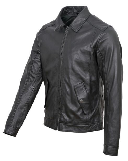 Veste en Cuir Lauritz noire