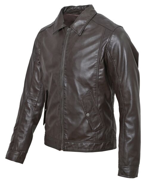 Veste en Cuir Lauritz marron